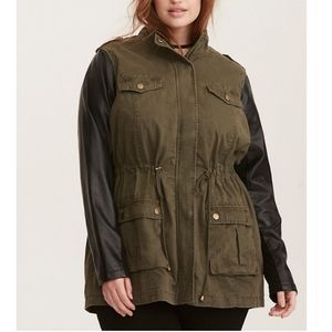 Torrid MIXED FABRIC ANORAK JACKET